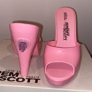 Jeremy Scott x Melissa Inflatable Mules Heels Pink